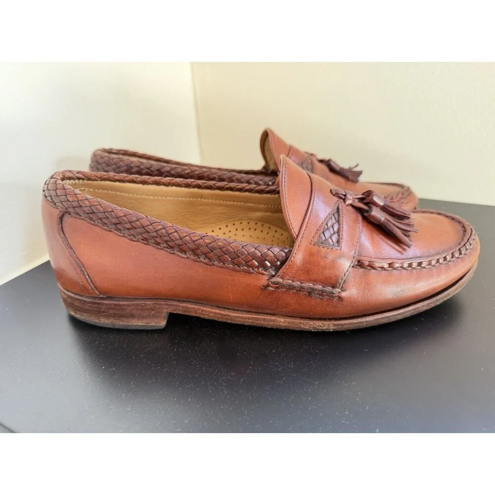Allen Edmonds Maxfield Men's Sz 8.5 D  Woven Tassel Loafer made in USA Casual